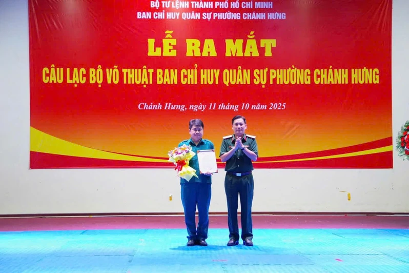 Ban Chỉ huy Quân sự phường Chánh Hưng ra mắt Câu lạc bộ Võ thuật
