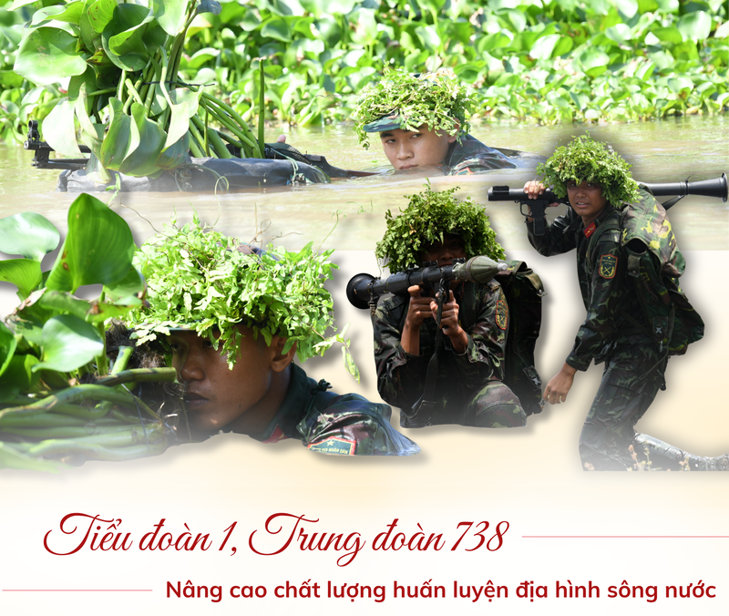 Tiểu đoàn 1, Trung đoàn 738: Nâng cao chất lượng huấn luyện địa hình sông nước
