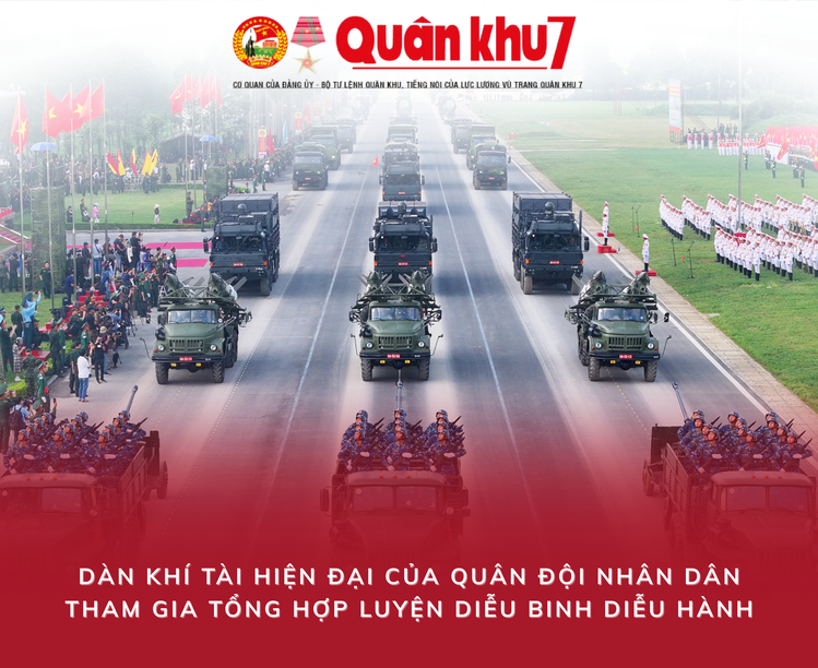 Dàn khí tài hiện đại của Quân đội tham gia tổng hợp luyện diễu binh, diễu hành