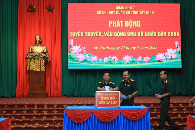 Bộ CHQS tỉnh Tây Ninh phát động ủng hộ Nhân dân Cuba