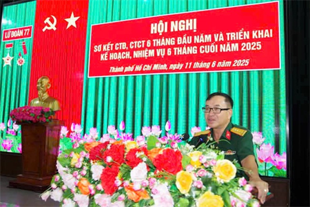 Lữ đoàn 77 sơ kết công tác Đảng, công tác chính trị 6 tháng đầu năm 2025